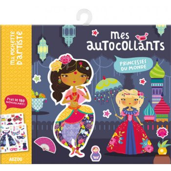   Újrahasználható matricázó készlet, A világ hercegnői - Auzou