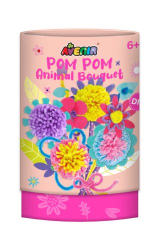 Pom-pom csokor készítő kreatív készlet, Virágok - Avenir