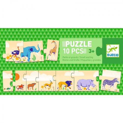 Sorozatkirakó puzzle Kicsi és nagy, 10 db-os - Djeco