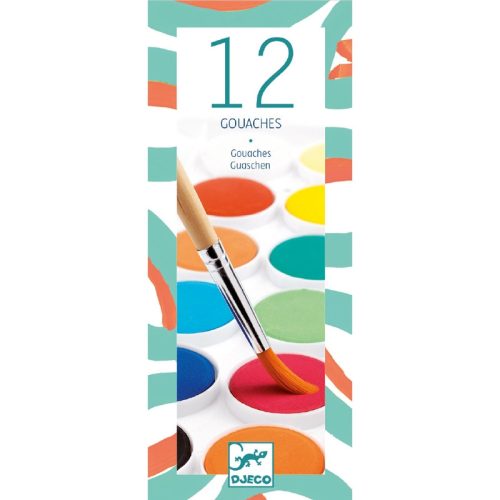 12 Klasszikus színű Gouache festék - Djeco