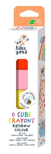 Méhviaszos zsírkréta kockák 6 darabos, Szivárvány - Haku Yoka