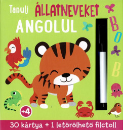 Tanulj állatneveket angolul - 30 kártya + 1 letörölhető filctoll	